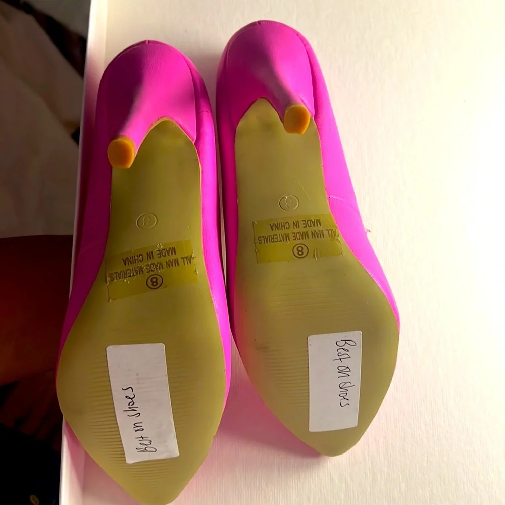 Neon Hot Machi pink heels! ππ size 8ππ Barbie Core! - Picture 11 of 13